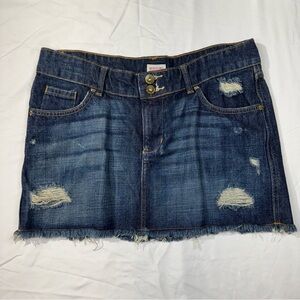Mossimo Supply Co. Distressed Denim Mini Skirt - Blue
